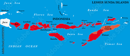 Map of the Lesser Sunda Islands in the Malay Archipelago
