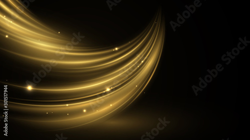 Speed ​​wave illustration with shine line swirl