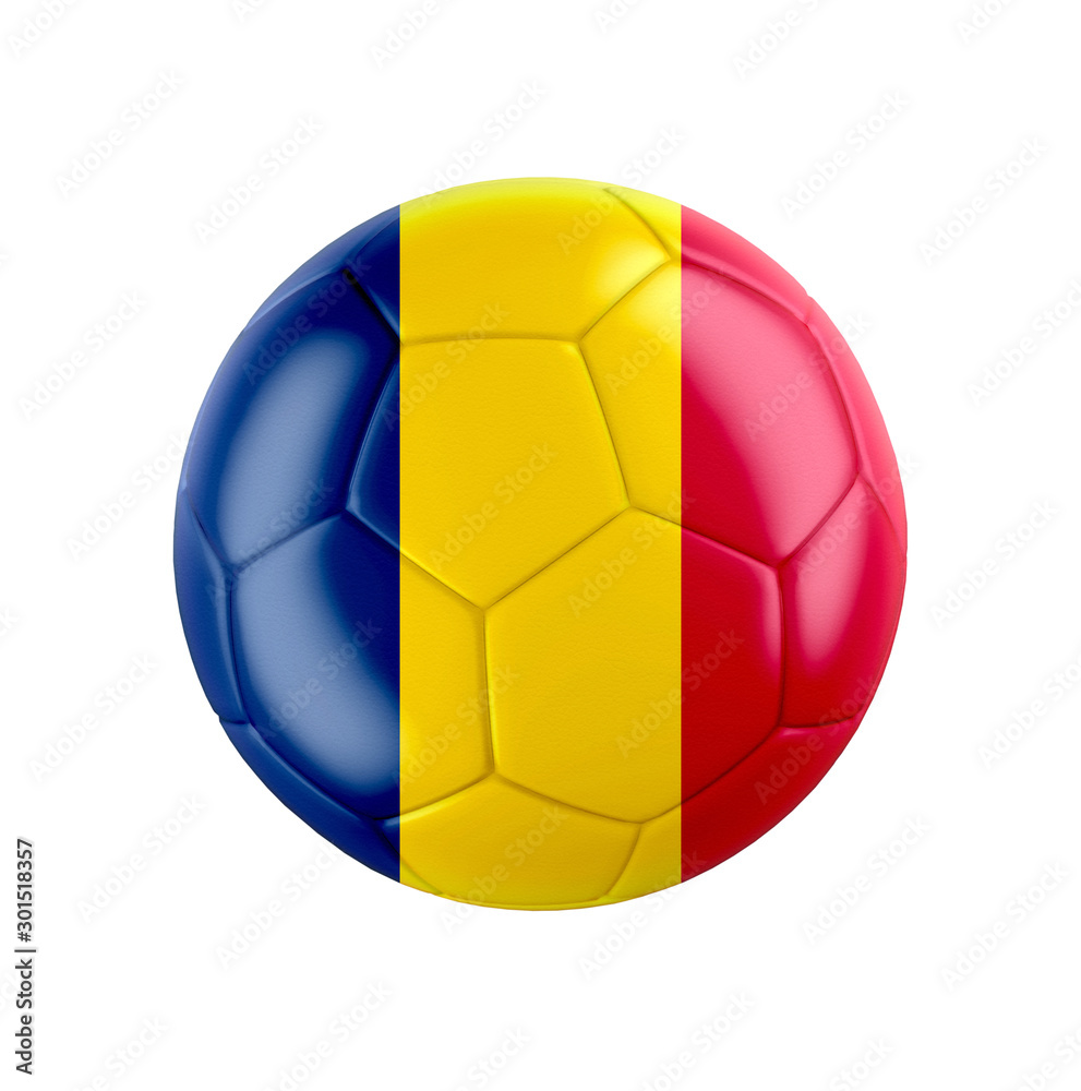 Soccer football ball with flag of Chad