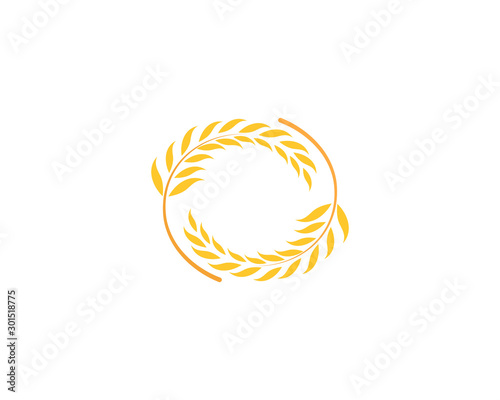 Agriculture wheat rice icon Template vector design