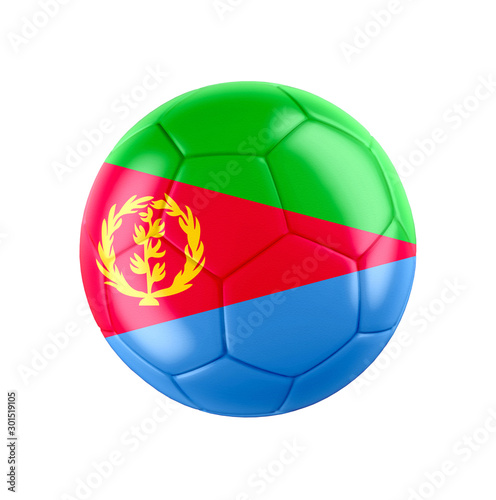 Soccer football ball with flag of Eritrea