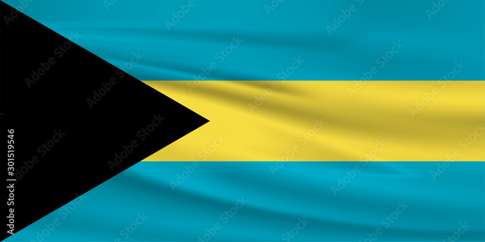 Illustration of a waving flag of the Bahamas Illustration of a waving flag of the Bahamas