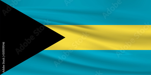 Illustration of a waving flag of the Bahamas