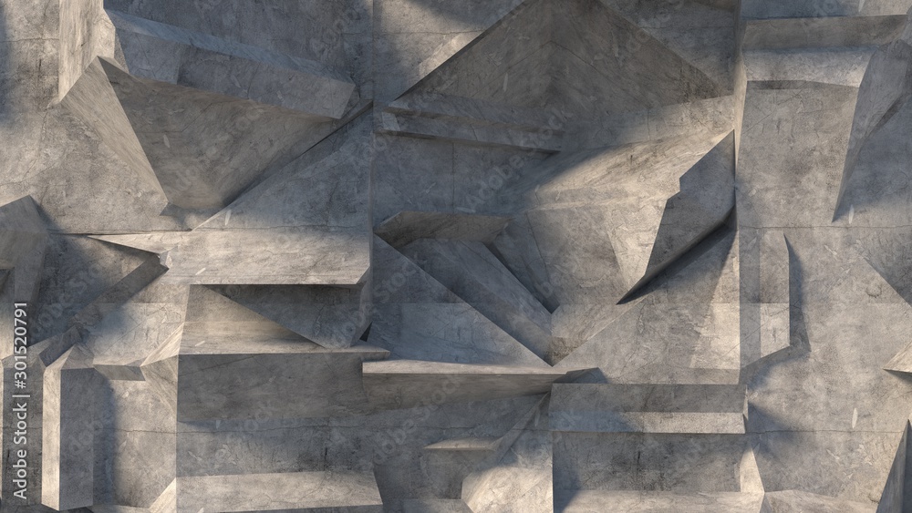 Fototapeta Betonowa Ściana z efektem trójwymiaru