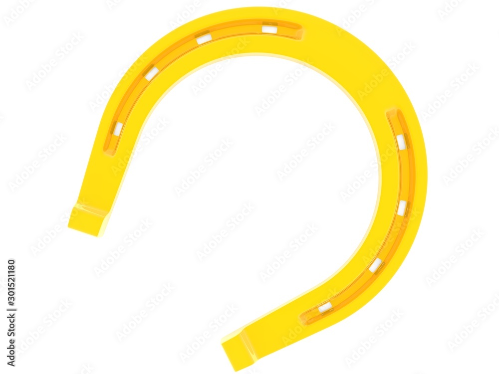 Gold horseshoe on white background Gold horseshoe on white background
