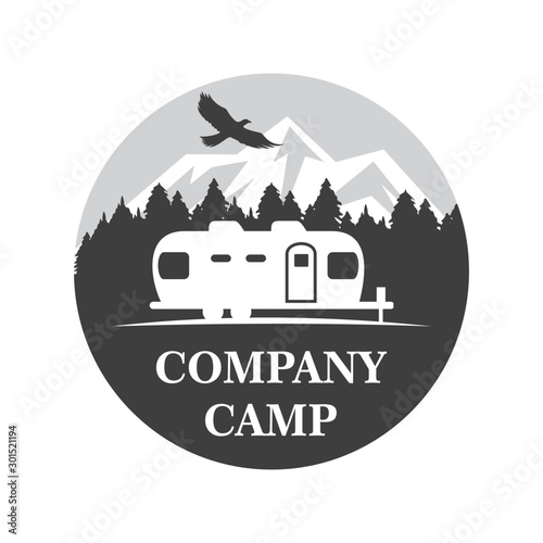 RV camp Logo, Mountain Camp Logo