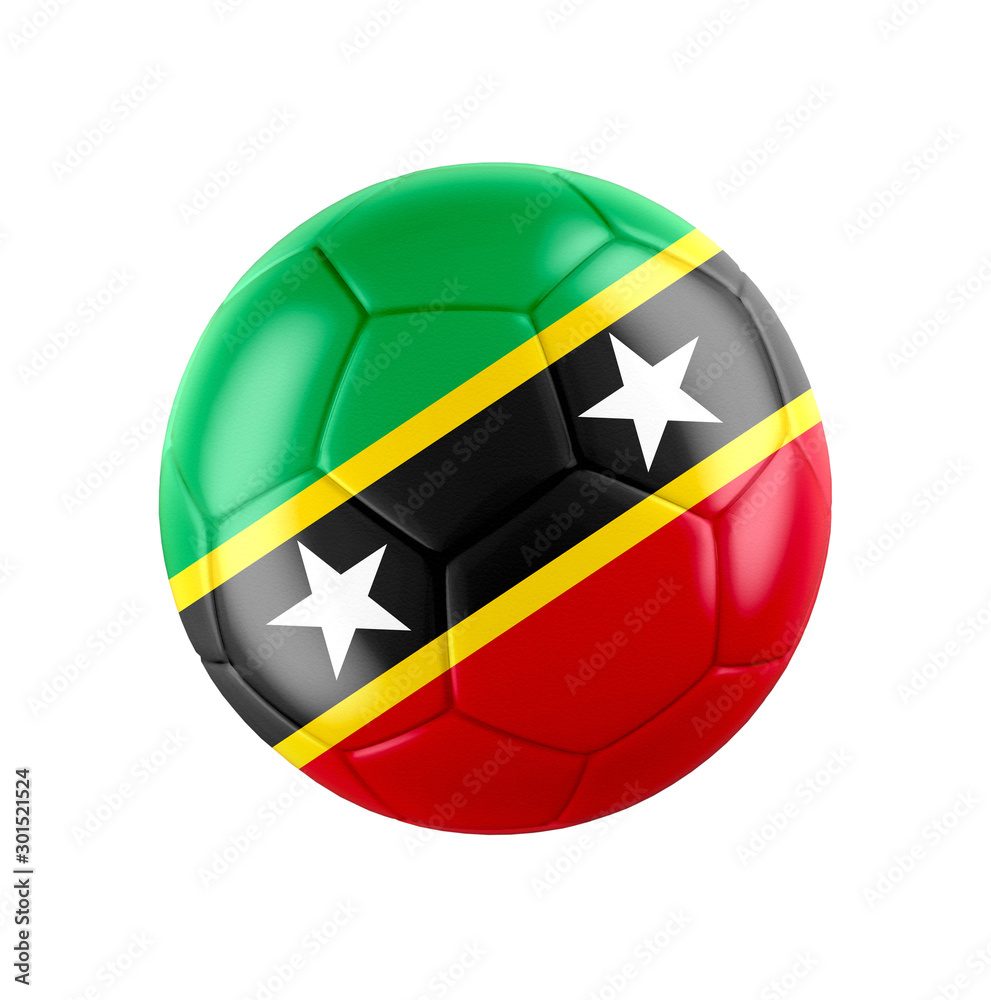 Soccer football ball with flag of Saint Kitts and Nevis