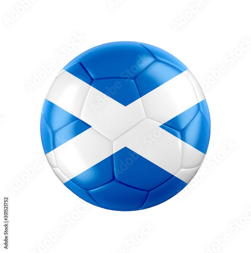 Soccer football ball with flag of Scotland