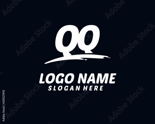 QQ Initial with splash logo vector	