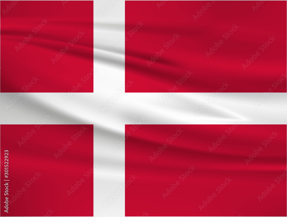Illustration of a waving flag of the Denmark Illustration of a waving flag of the Denmark
