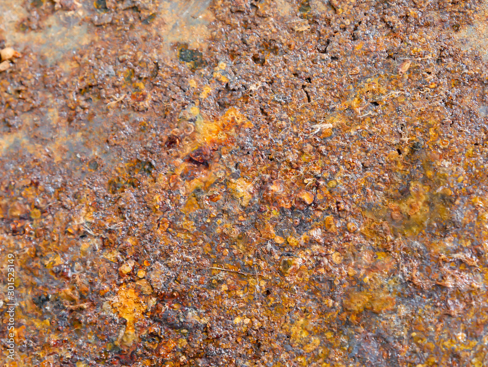 The surface of steel with rust.