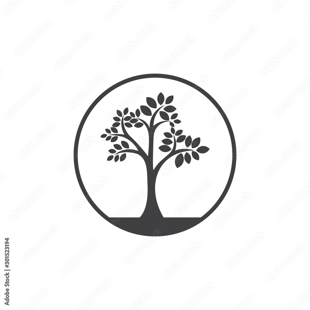Obraz premium tree leaves simple decoration symbol vector