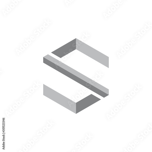 letter s 3d arrow geometric logo vector