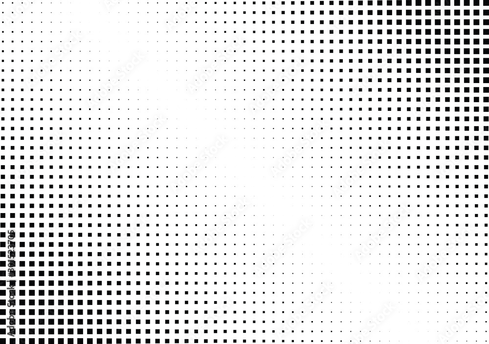 Abstract halftone dotted background. Monochrome pattern with square.  Vector modern futuristic texture for posters, sites, business cards, postcards, interior design, labels and stickers.