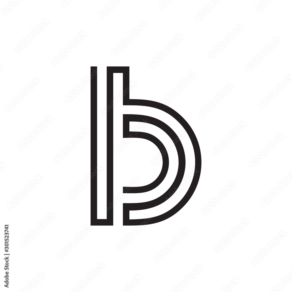 letter b lines art stripes geometric logo vector