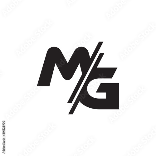 letter mg slice monograml logo vector
