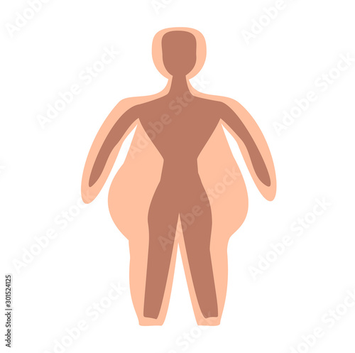 Obesity. Silhouette fat man. International Day Against Obesity. Infographics. Vector illustration on isolated background.