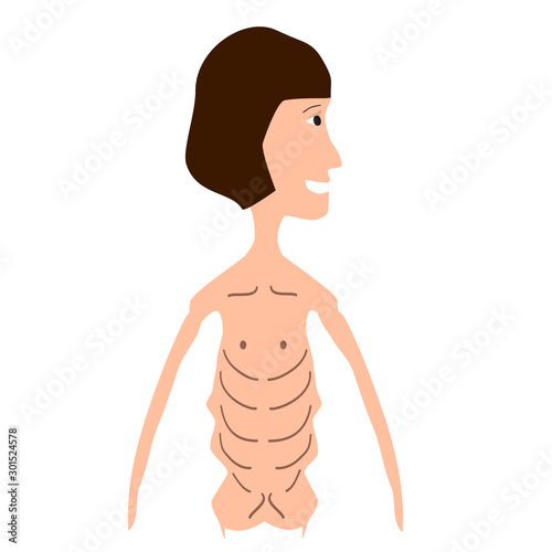 Anorexia. Slim physique with anorexia. Infographics. Vector illustration on isolated background.