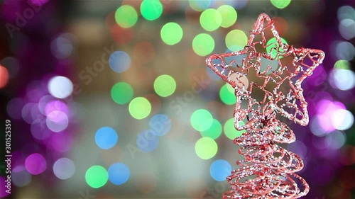 HD : Christmas decoration against lights blurred background