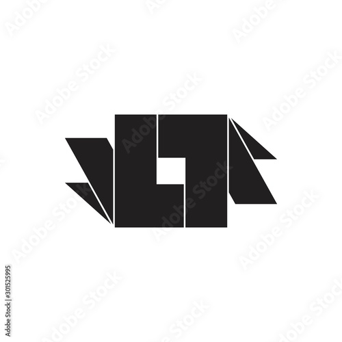 letter ll 3d square geometric logo vector