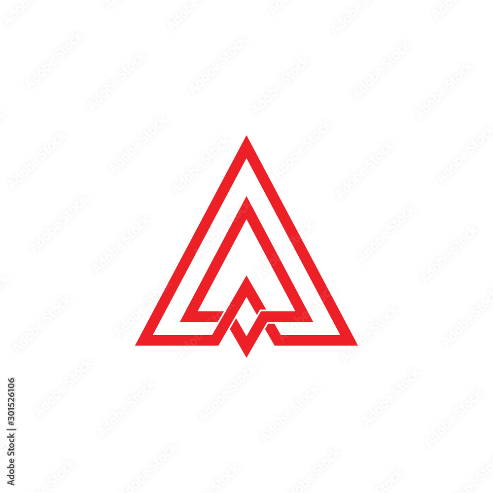 triangle arrow overlapping lines monogram logo vector