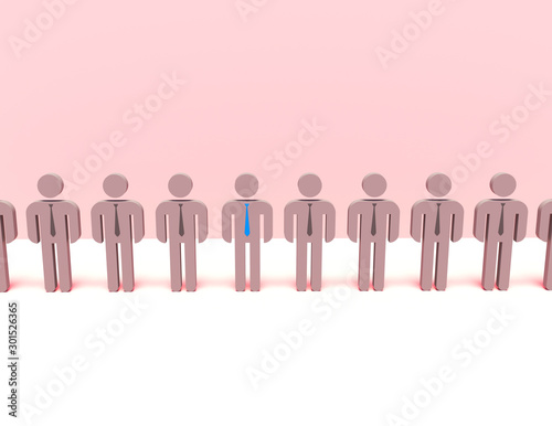 Wallpaper Mural 3D people- A man with blue cravat among others with Gray cravats Torontodigital.ca
