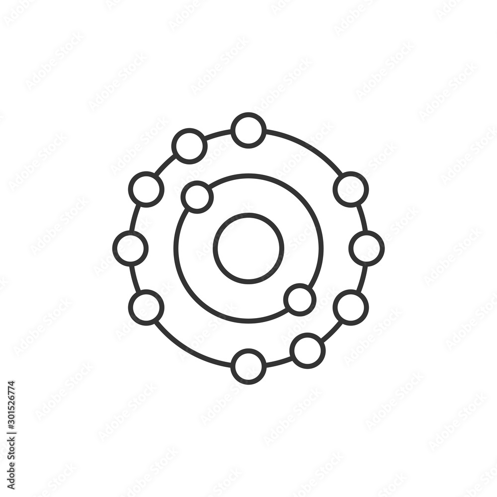 Antioxidant icon in flat style. Molecule vector illustration on white isolated background. Detox business concept.