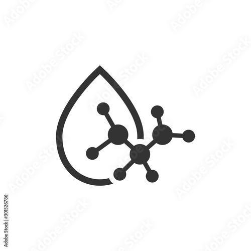 Acid molecule icon in flat style. Dna vector illustration on white isolated background. Amino model business concept.