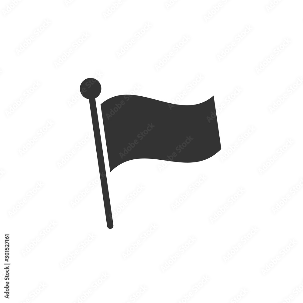 Flag icon in flat style. Pin vector illustration on white isolated background. Flagpole business concept. Flag icon in flat style. Pin vector illustration on white isolated background. Flagpole business concept.
