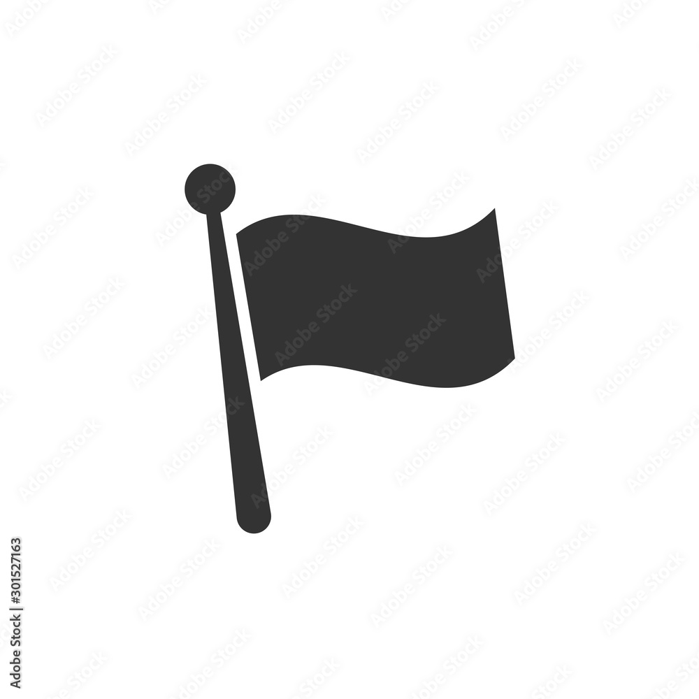 Flag icon in flat style. Pin vector illustration on white isolated background. Flagpole business concept. Flag icon in flat style. Pin vector illustration on white isolated background. Flagpole business concept.