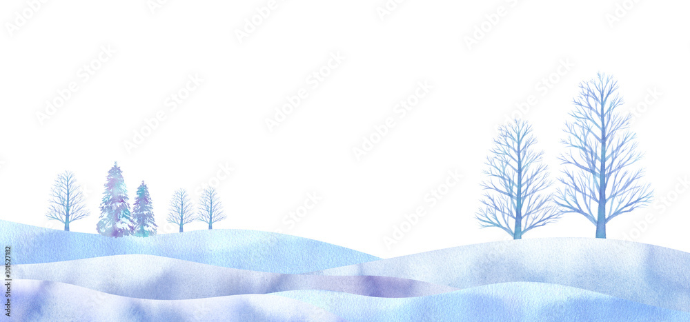 幻想的な冬の平原イメージ 水彩イラスト Stock Illustration Adobe Stock 幻想的な冬の平原イメージ 水彩イラスト Stock Illustration Adobe Stock