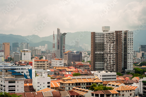 Georgetown Penang - April 25 2019 : The colourful, multicultural capital of the Malaysian island of Penang. the city is known for its British colonial buildings, Chinese shophouses and mosques.