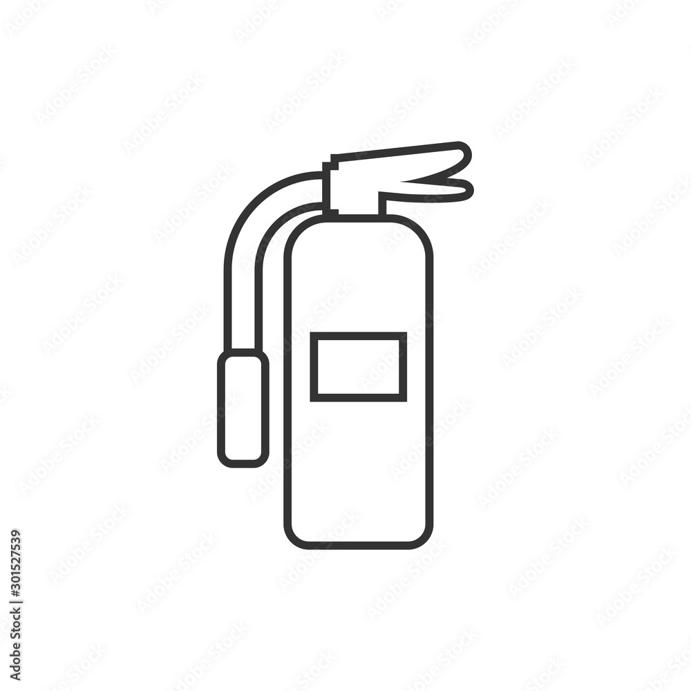 Extinguisher icon in flat style. Fire protection vector illustration on white isolated background. Emergency business concept. Extinguisher icon in flat style. Fire protection vector illustration on white isolated background. Emergency business concept.