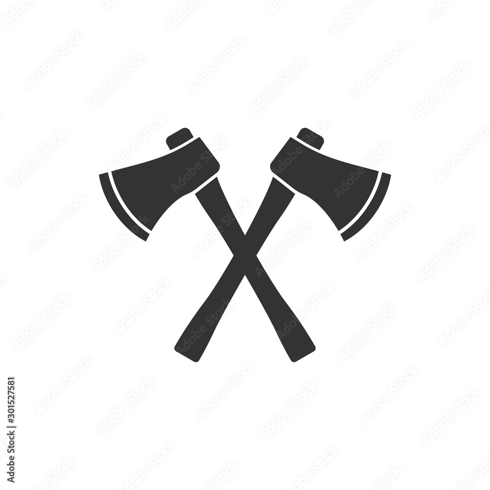 Axe icon in flat style. Lumberjack vector illustration on white isolated background. Blade business concept. Axe icon in flat style. Lumberjack vector illustration on white isolated background. Blade business concept.