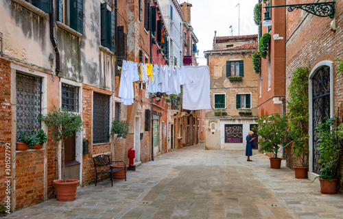 small streets, bridges, water channels, palaces, houses and other sights in the italian city of venice © spuno
