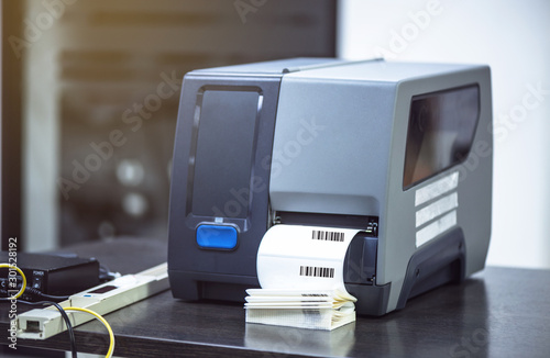 Barcode label printer. Printing Barcode