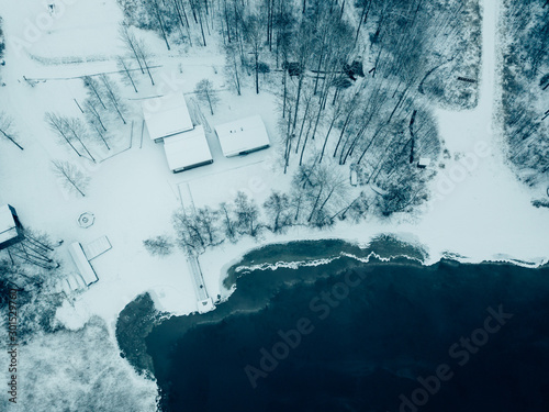 Frozen lake in Finland near Helsinki