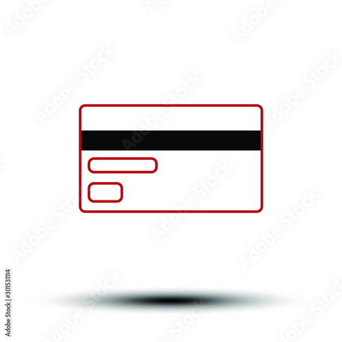 Credit card. Isolated illustration on a white background. Vector. Flat icon.