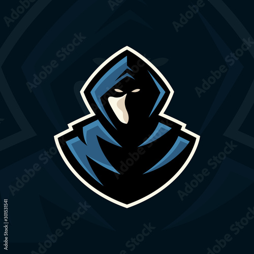 Ninja  team mascot for esports and badge team logo vector