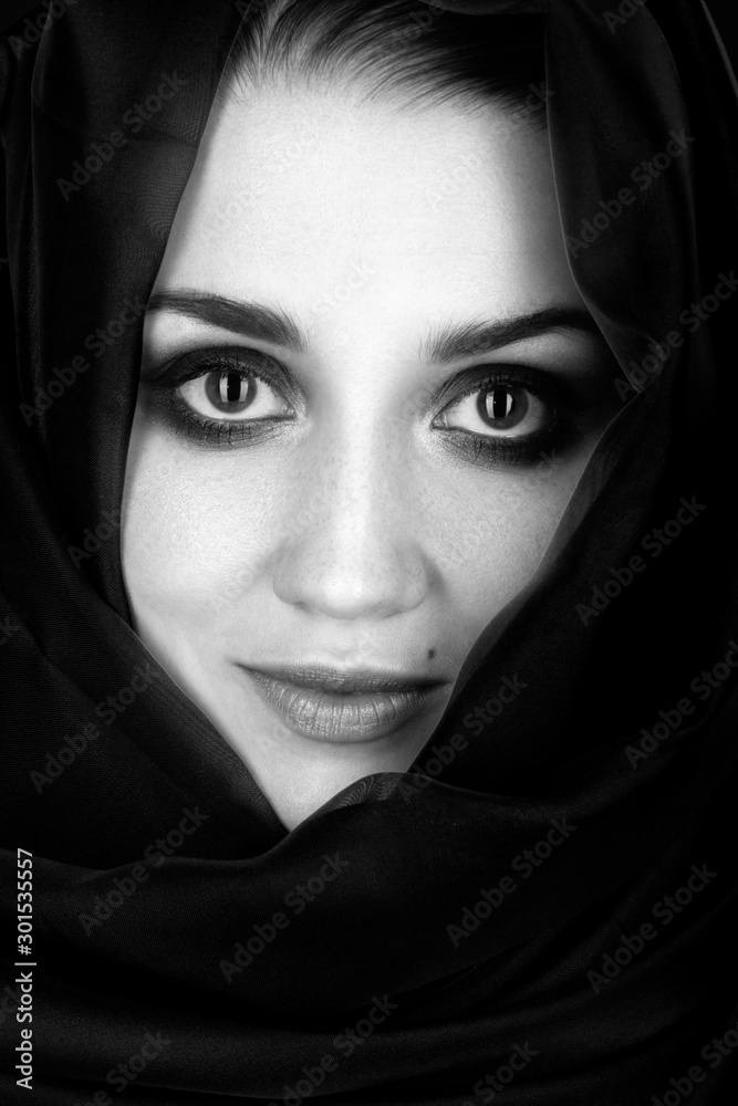 woman with headscarf woman with headscarf