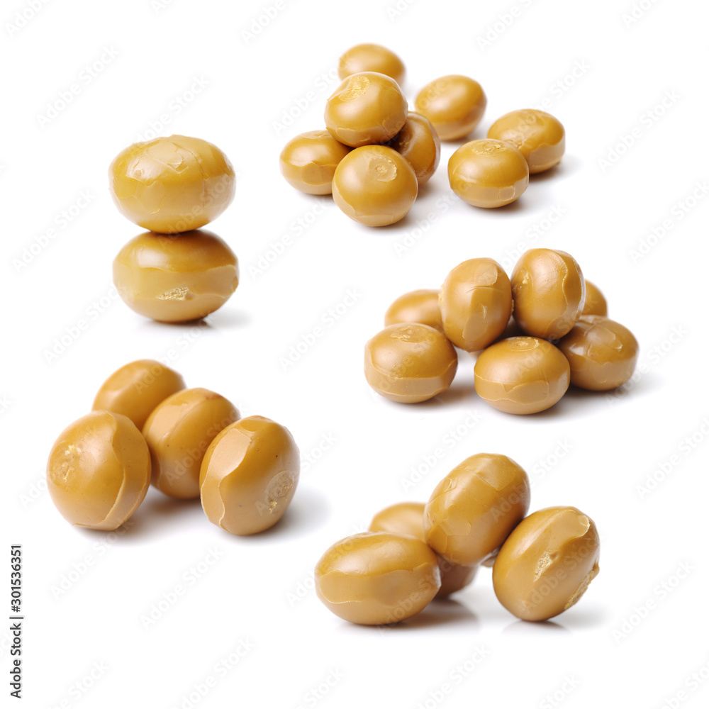 caramel candies isolated on white background