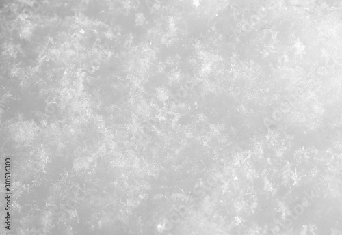 snowflake in the snow, winter background, macro closeup