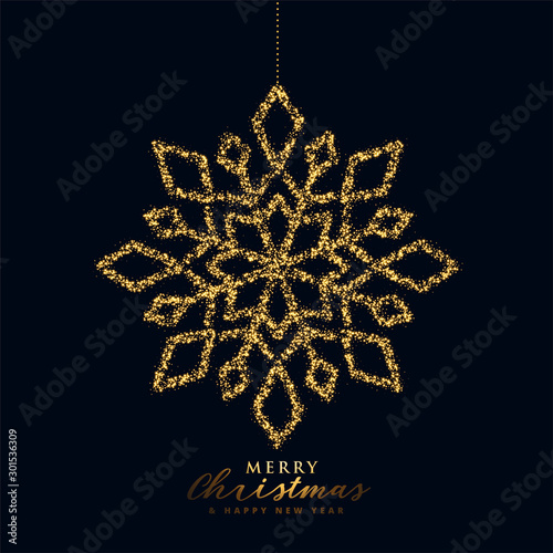 snowflake christmas design in black and gold color