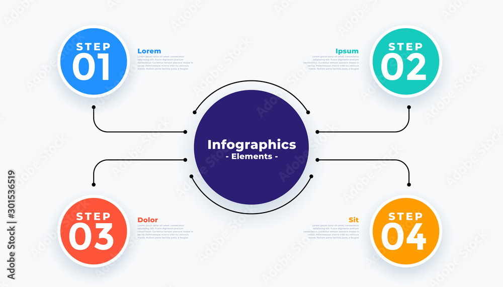 four steps modern business infographics design four steps modern business infographics design