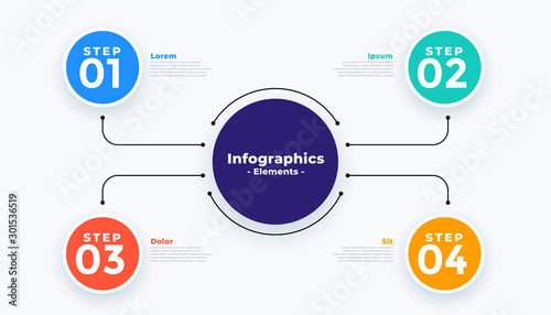 four steps modern business infographics design