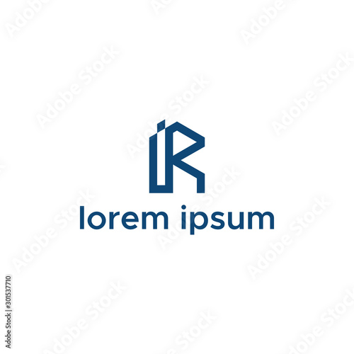 letter ir real estate logo house