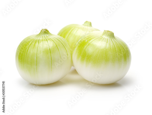 onion vegetable bulbs on white background