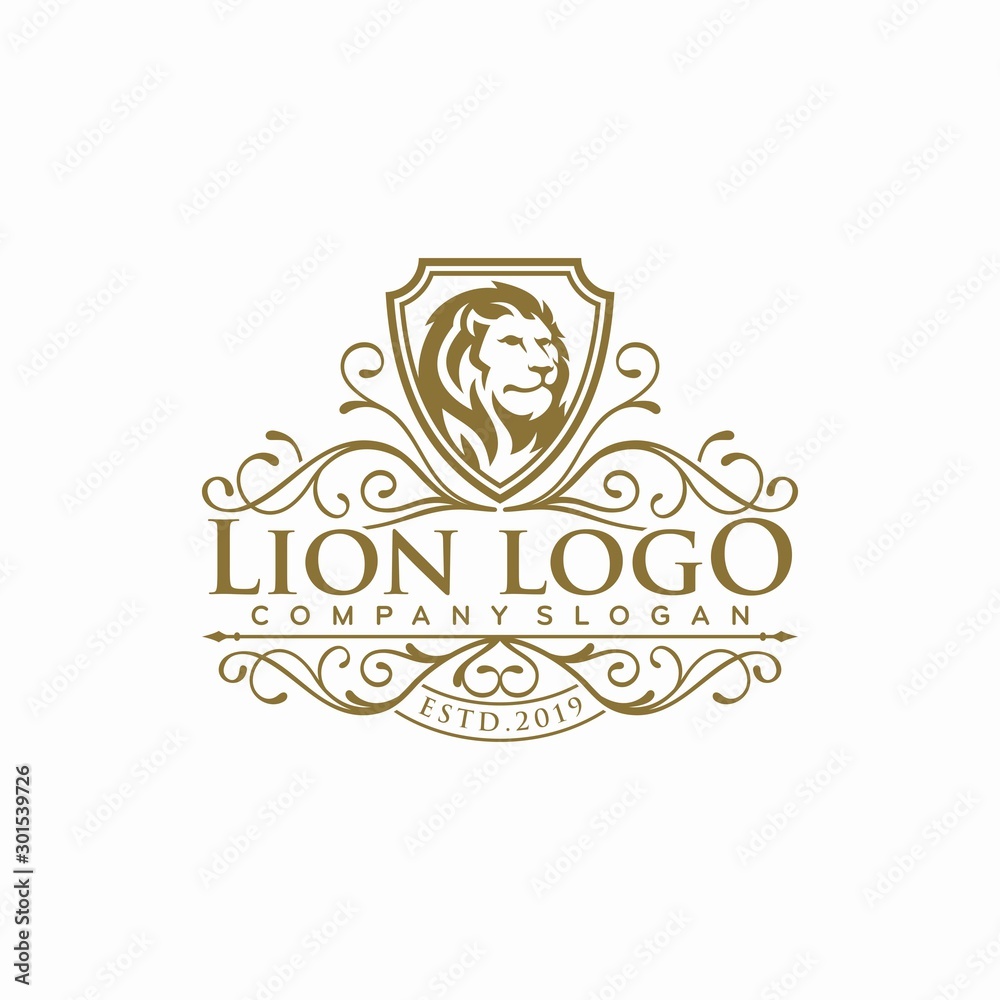Fototapeta premium Luxury Lion Logo Vector Illustration