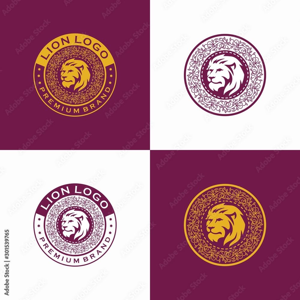 Fototapeta premium Luxury Lion Logo Vector Illustration