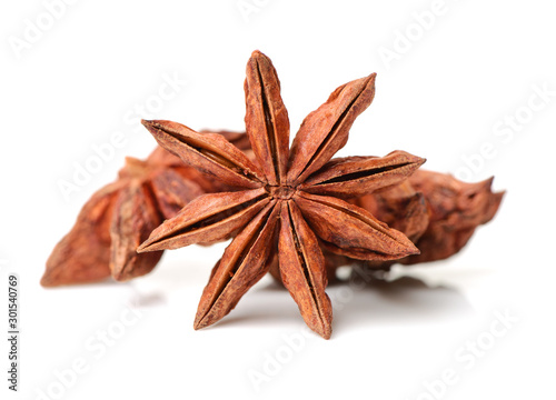 star anise on white background